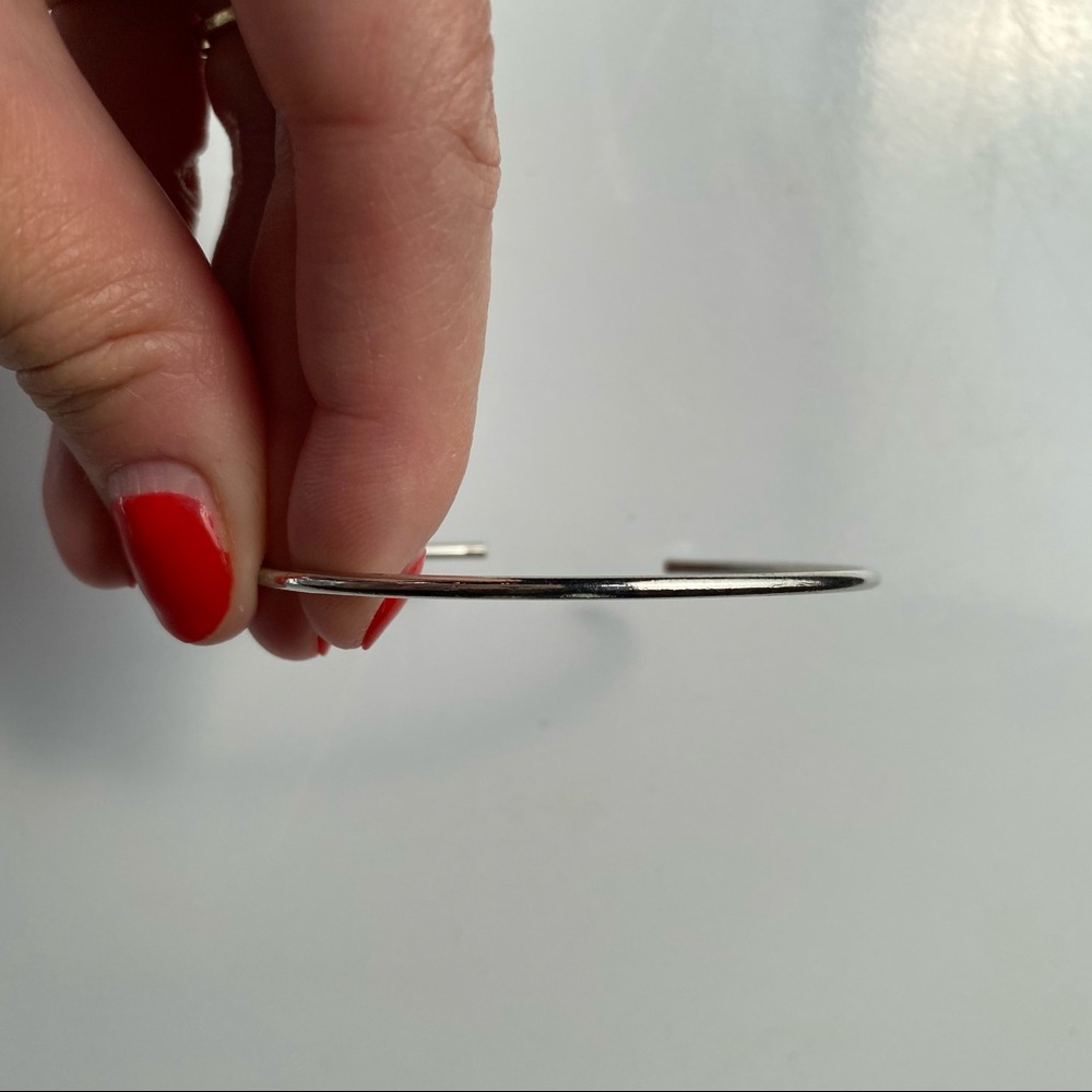 Vintage Thin Silver Stacking Bangle Bracelet - image 3